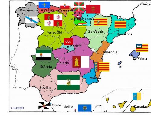Espana cuidades y banderas